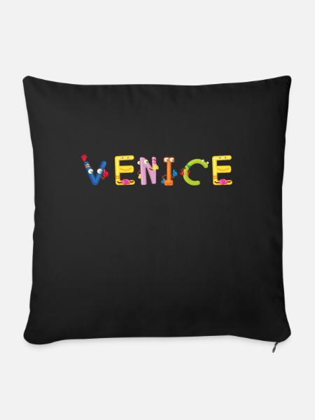 Venice - Sofakissenbezug 45 x 45 cm - Schwarz