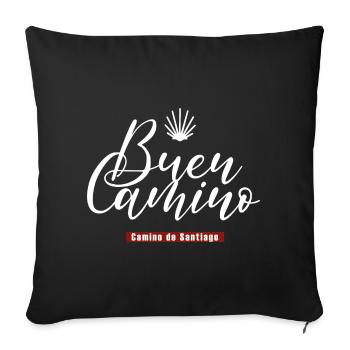 Buen Camino Jakobsweg Camino de Santiago - Sofa pillowcase 17,3'' x 17,3'' (45 x 45 cm) - black - Front