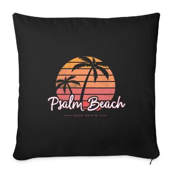 Psalm Beach (1) - Summer badge Psalm 139 - Sofa pillowcase 17,3'' x 17,3'' (45 x 45 cm) - black - Front