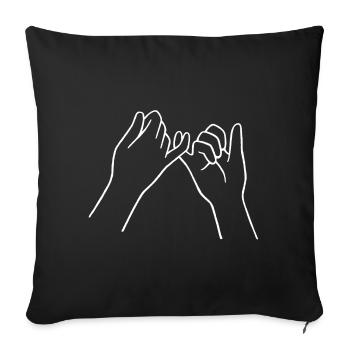 Friendship oath hands haggle fingers pinky - Sofa pillowcase 17,3'' x 17,3'' (45 x 45 cm) - black - Front