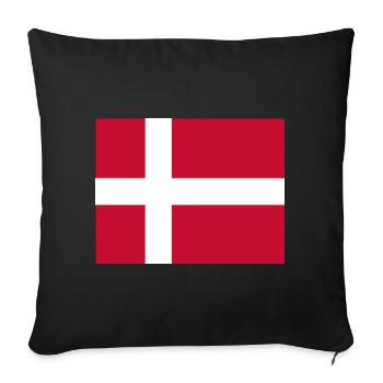 Denmark Flag - Sofa pillowcase 17,3'' x 17,3'' (45 x 45 cm) - black - Front