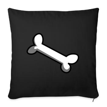 Bone / dog bone / bone / os / gift idea - Sofa pillowcase 17,3'' x 17,3'' (45 x 45 cm) - black - Front