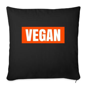 Vegan - Sofa pillowcase 17,3'' x 17,3'' (45 x 45 cm) - black - Front