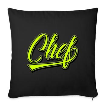 Chef Geschenkidee - Sofakissenbezug 45 x 45 cm - Schwarz - Vorne