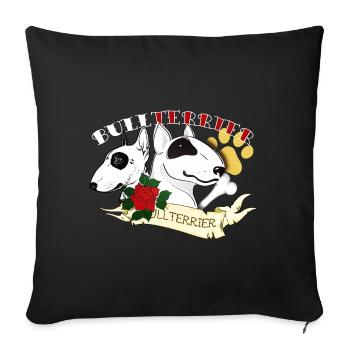 bull tatoo - Sofa pillowcase 17,3'' x 17,3'' (45 x 45 cm) - black - Front
