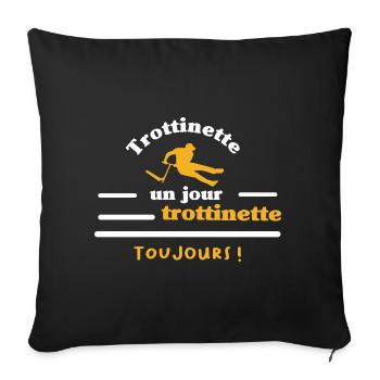 Trottinette un jours trottinette toujours - Housse de coussin décorative 45 x 45 cm - noir - Devant