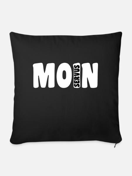 Moin Servus | White - Sofakissenbezug 45 x 45 cm - Schwarz
