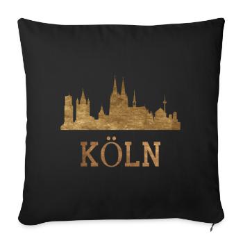 Cologne City Cologne Cathedral City Cologne Skyline German - Sofa pillowcase 17,3'' x 17,3'' (45 x 45 cm) - black - Front