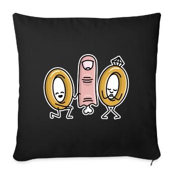Demande en mariage bagues de mariage fiançailles - Housse de coussin décorative 45 x 45 cm - noir - Devant