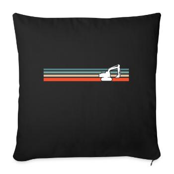 retro excavator construction site - Sofa pillowcase 17,3'' x 17,3'' (45 x 45 cm) - black - Front