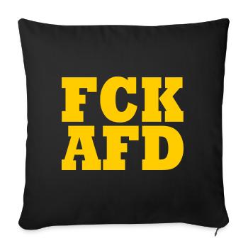Fck afd - Sofakissenbezug 45 x 45 cm - Schwarz - Vorne