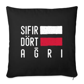 Agri 04 Turquie Turkiye cadeau vacances Turk TR - Housse de coussin décorative 45 x 45 cm - noir - Devant