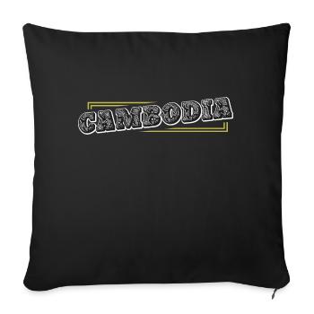 Cambodia Cambodian Khmer Pride I Gift - Sofa pillowcase 17,3'' x 17,3'' (45 x 45 cm) - black - Front