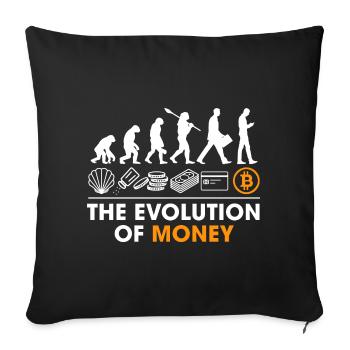 Die Entwicklung des Geldes Krypto BTC Bitcoin - Sofakissenbezug 45 x 45 cm - Schwarz - Vorne