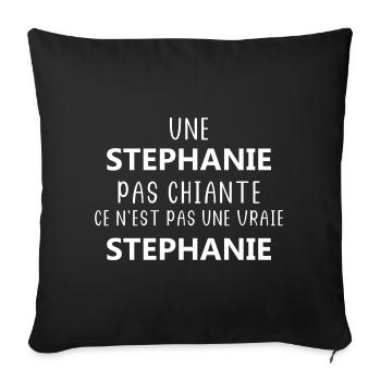 stephanie pas chiante ce n'est pas un vraie - Housse de coussin décorative 45 x 45 cm - noir - Devant