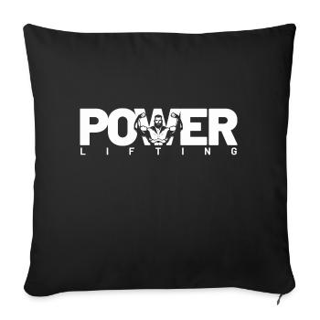 power lifting weiss - Sofakissenbezug 45 x 45 cm - Schwarz - Vorne