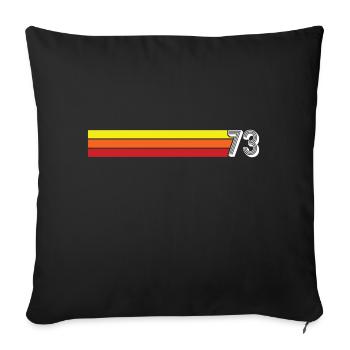 T-shirt rétro 1973 73 millésime 1973 - Housse de coussin décorative 45 x 45 cm - noir - Devant