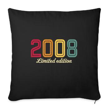limited edition 2008 retro 2008 - Sofa pillowcase 17,3'' x 17,3'' (45 x 45 cm) - black - Front