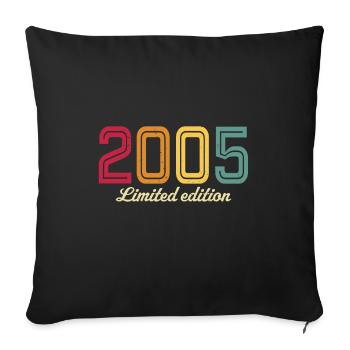 limited edition 2005 retro 2005 - Sofa pillowcase 17,3'' x 17,3'' (45 x 45 cm) - black - Front