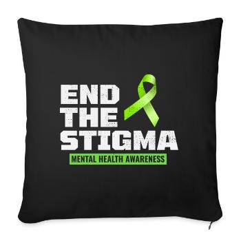 Mental Health Awareness - Sofa pillowcase 17,3'' x 17,3'' (45 x 45 cm) - black - Front