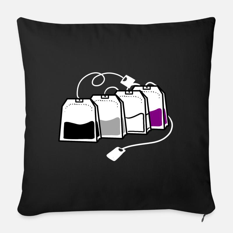 Asexueller Teebeutel Ace Pride - Sofakissenbezug 45 x 45 cm - Schwarz