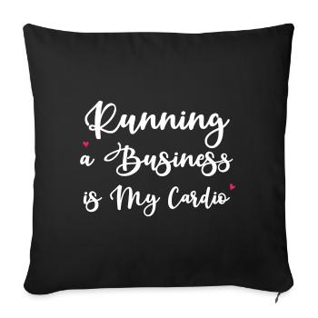 Diriger une entreprise est mon cardio - Housse de coussin décorative 45 x 45 cm - noir - Devant