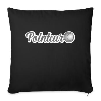 pointeur - pétanque - Housse de coussin décorative 45 x 45 cm - noir - Devant