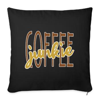 Café buveur de café disant amateur de café - Housse de coussin décorative 45 x 45 cm - noir - Devant
