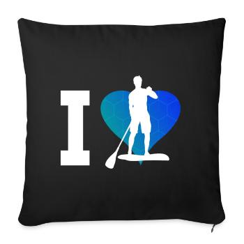 Standup Paddle Sup Femme Standup Paddlebo Hommes - Housse de coussin décorative 45 x 45 cm - noir - Devant