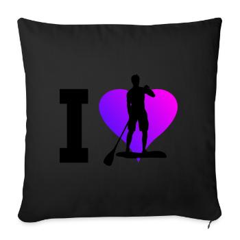 Standup Paddle Standup Paddle Hommes Sup - Housse de coussin décorative 45 x 45 cm - noir - Devant
