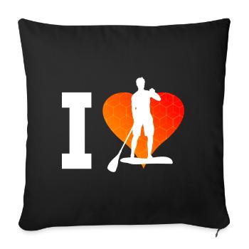 Sup Stand up Paddling Board Standup Paddling - Sofa pillowcase 17,3'' x 17,3'' (45 x 45 cm) - black - Front