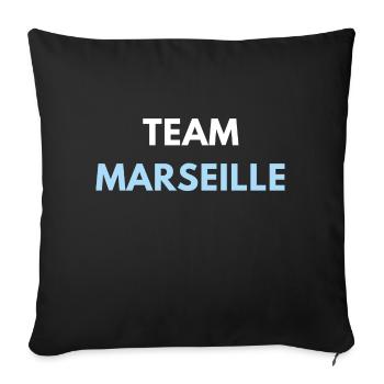 TEAM MARSEILLE FOOT - Housse de coussin décorative 45 x 45 cm - noir - Devant