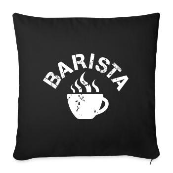 Barista Cafe Kaffee Symbol Logo icon Illustration - Sofakissenbezug 45 x 45 cm - Schwarz - Vorne