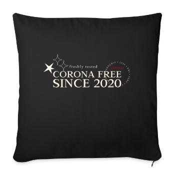 CORONA Free Since 2020 - geimpft und gesund ! - Sofakissenbezug 45 x 45 cm - Schwarz - Vorne