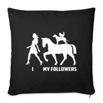 Horse Followers - Sofa pillowcase 17,3'' x 17,3'' (45 x 45 cm) - black - Front