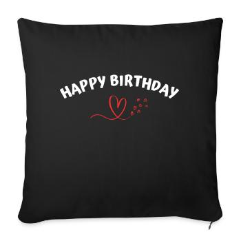 Bon anniversaire - Housse de coussin décorative 45 x 45 cm - noir - Devant