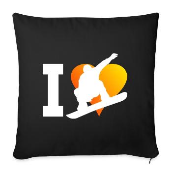 Men's Snowboarding Snowboard Women Snowboarder - Sofa pillowcase 17,3'' x 17,3'' (45 x 45 cm) - black - Front