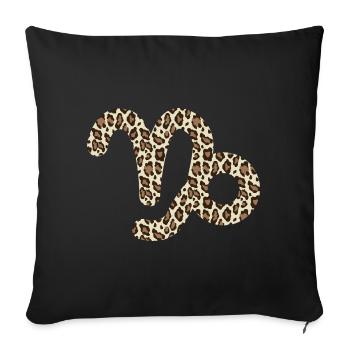 Zodiac sign Capricorn - Sofa pillowcase 17,3'' x 17,3'' (45 x 45 cm) - black - Front