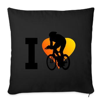 Men's racing cyclists, road bikes, women's racing bikes - Sofa pillowcase 17,3'' x 17,3'' (45 x 45 cm) - black - Front
