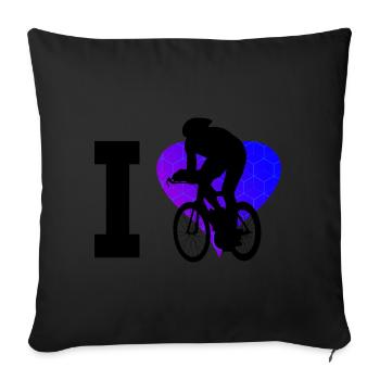 Vélo de route pour hommes Vélo de course Vélo de course Cyclisme de course - Housse de coussin décorative 45 x 45 cm - noir - Devant