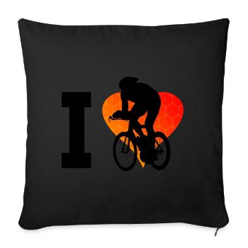 Vélo de route pour homme Cyclisme sur route Femme - Housse de coussin décorative 45 x 45 cm - noir - Devant