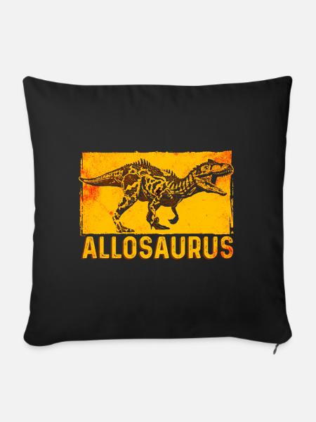 Allosaurus Dinosaurier - Sofakissenbezug 45 x 45 cm - Schwarz