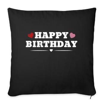 Happy Birthday - Sofa pillowcase 17,3'' x 17,3'' (45 x 45 cm) - black - Front
