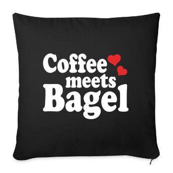 Le café rencontre Bagel - Housse de coussin décorative 45 x 45 cm - noir - Devant