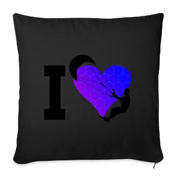 Kitesurfing Men Kitesurf Kite Kite Kiten Kitesurfer - Sofa pillowcase 17,3'' x 17,3'' (45 x 45 cm) - black - Front