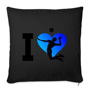 Volleyball Player Beach Volley Volley Women's Volleyballs - Sofa pillowcase 17,3'' x 17,3'' (45 x 45 cm) - black - Front