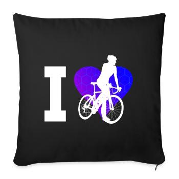 Vélo de route pour femmes Vélo de route Vélo de route Vélo de route - Housse de coussin décorative 45 x 45 cm - noir - Devant