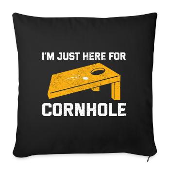 Cornhole Bean Bag Toss Outdoor Lawn Game funny - Sofa pillowcase 17,3'' x 17,3'' (45 x 45 cm) - black - Front