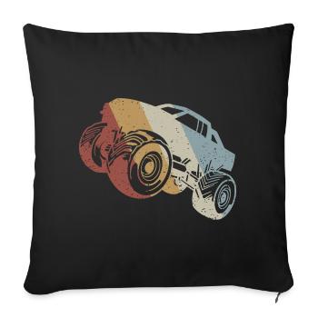 Monster Truck Retro Style Vintage - Sofa pillowcase 17,3'' x 17,3'' (45 x 45 cm) - black - Front
