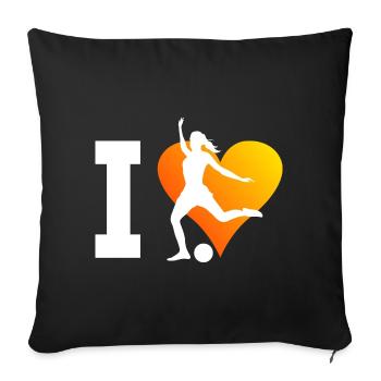 Football Football Matches Women's Football Players - Sofa pillowcase 17,3'' x 17,3'' (45 x 45 cm) - black - Front